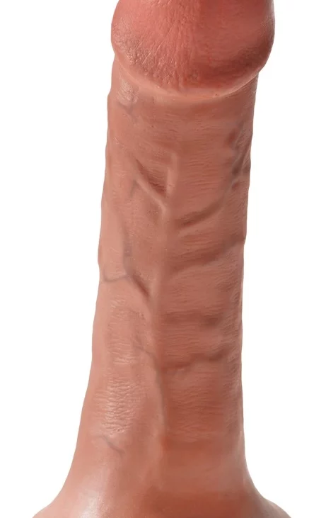 King Cock - Realistyczne Dildo Z Żyłkami I Przyssawką 15 CM Ciemny Kolor Skóry