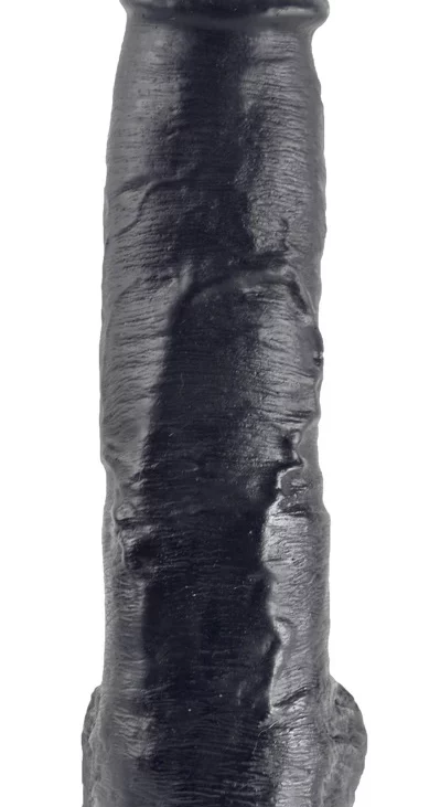 King Cock - Realistyczne Dildo Z Żołędziem Jądrami I Żyłkami 25 CM Czarny