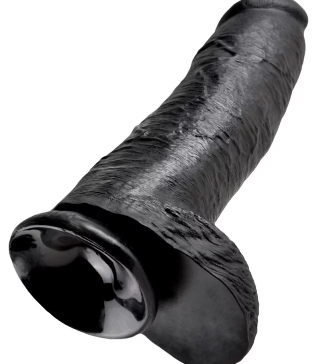 King Cock - Realistyczne Dildo Z Jądrami Czarne 30 CM