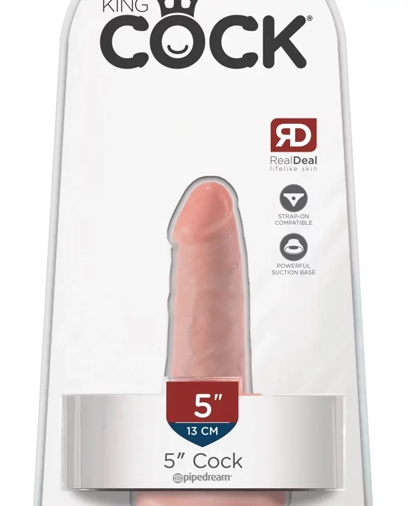 King Cock - Realistyczne Elastyczne Dildo Z Przyssawką 13 CM Jasny Kolor Skóry