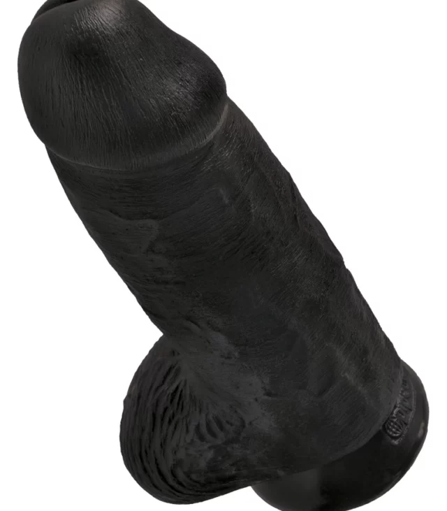 King Cock - Realistyczne Grube Dildo Z Przyssawką 23 CM Czarny