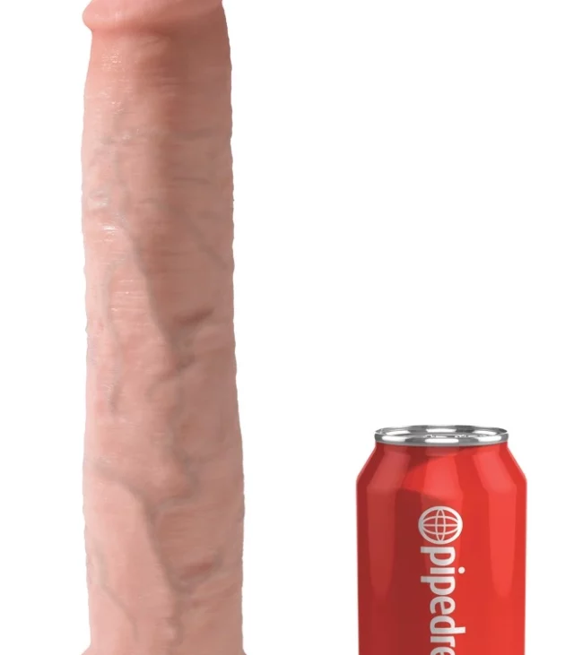 King Cock - Realistyczne Naturalne Dildo Z Przyssawką 33 CM Jasny Kolor Skóry