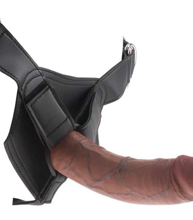 King Cock - Realistyczne Dildo Strap-On 20 CM Ciemny Kolor Skóry