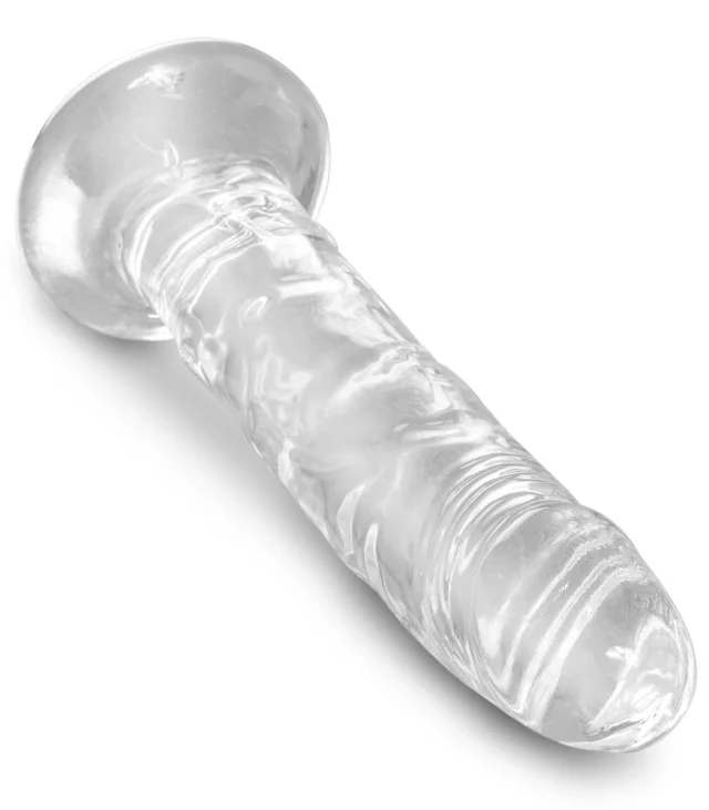 King Cock Clear - Realistyczne Dildo Z Przyssawką Przezroczyste 15 CM