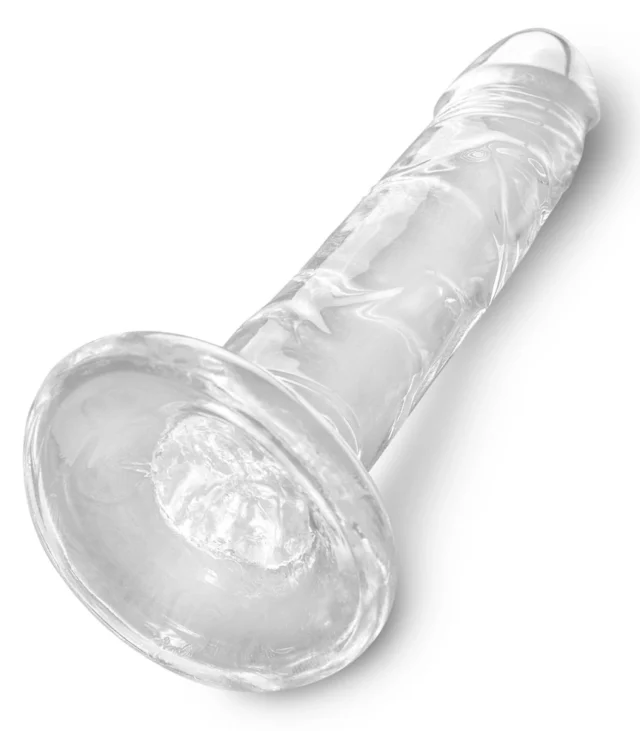 King Cock Clear - Realistyczne Dildo Z Przyssawką Przezroczyste 15 CM