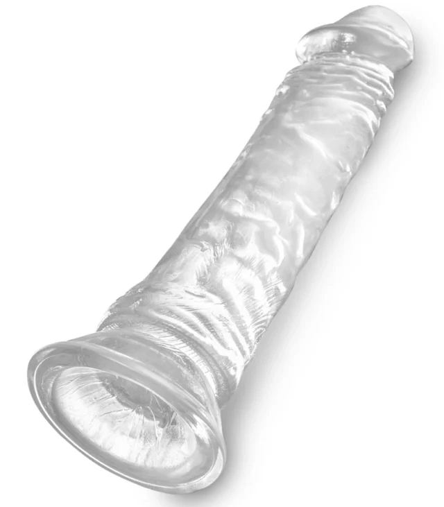 King Cock Clear - Realistyczne Dildo Z Przyssawką Przezroczyste 20 CM