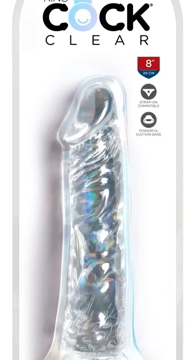 King Cock Clear - Realistyczne Dildo Z Przyssawką Przezroczyste 20 CM