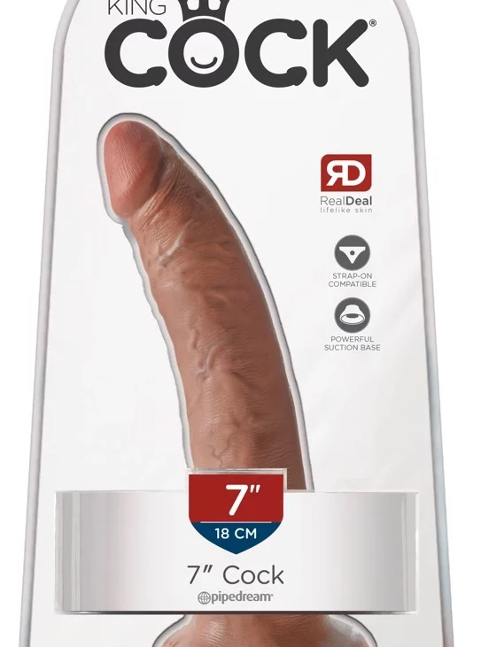 King Cock - Realistyczne Dildo Z Żyłkami I Przyssawką 18 CM Jasny Kolor Skóry