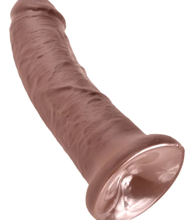 King Cock - Realistyczne Dildo Z Żyłkami I Przyssawką 20 CM Ciemny Kolor Skóry