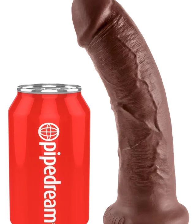 King Cock - Realistyczne Dildo Z Żyłkami I Przyssawką 20 CM Ciemny Kolor Skóry