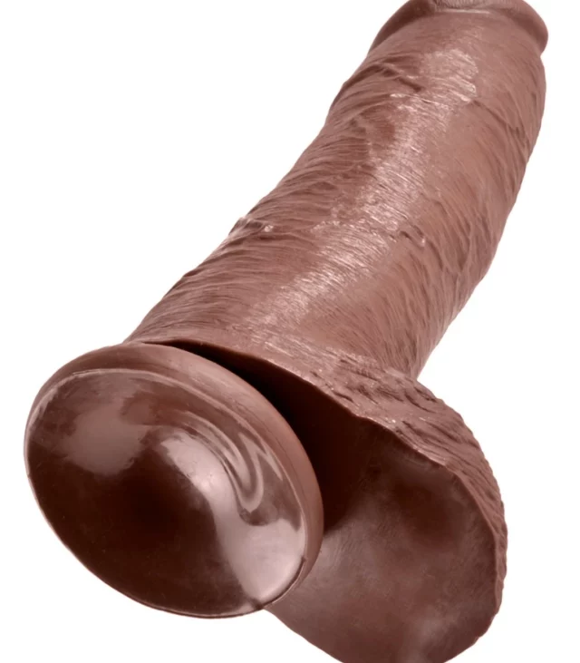 King Cock - Realistyczne Dildo Z Jądrami Brązowe 30 CM