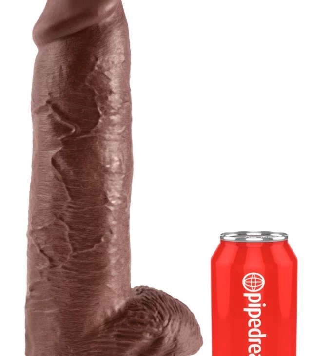 King Cock - Realistyczne Dildo Z Jądrami Brązowe 30 CM