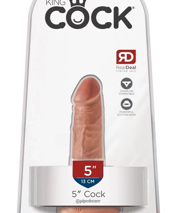 King Cock - Realistyczne Elastyczne Dildo Z Przyssawką 13 CM Ciemny Kolor Skóry