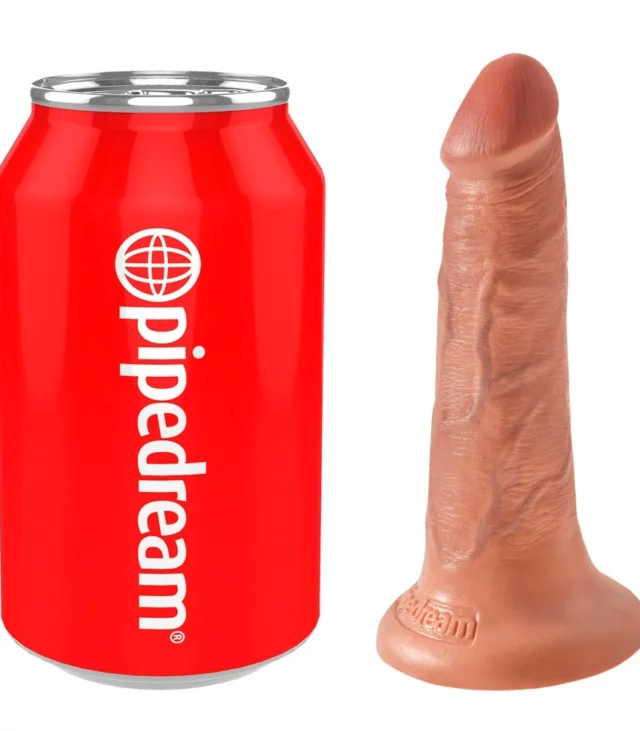 King Cock - Realistyczne Elastyczne Dildo Z Przyssawką 13 CM Ciemny Kolor Skóry