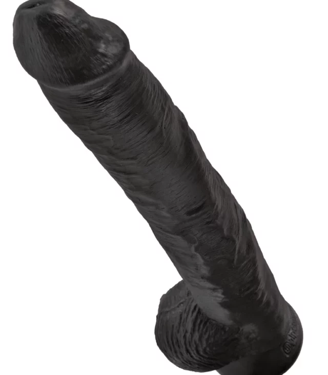 King Cock - Realistyczne Duże Dildo Z Przyssawką 36 CM Czarny