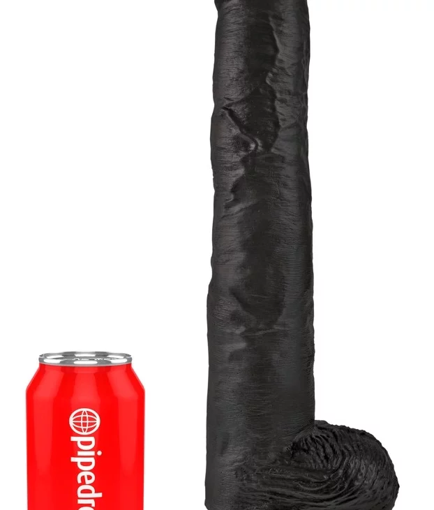 King Cock - Realistyczne Duże Dildo Z Przyssawką 36 CM Czarny