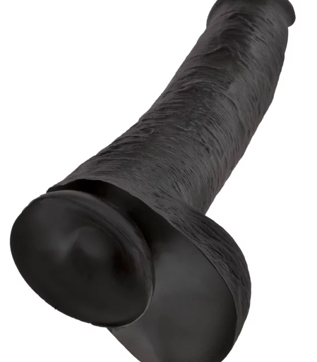 King Cock - Realistyczne Duże Dildo Z Przyssawką 38 CM Czarny