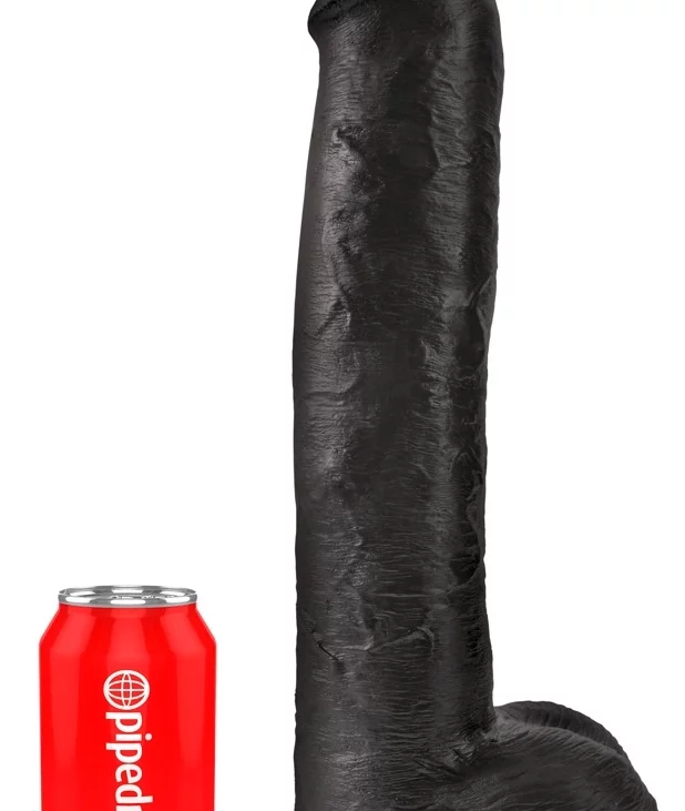 King Cock - Realistyczne Duże Dildo Z Przyssawką 38 CM Czarny