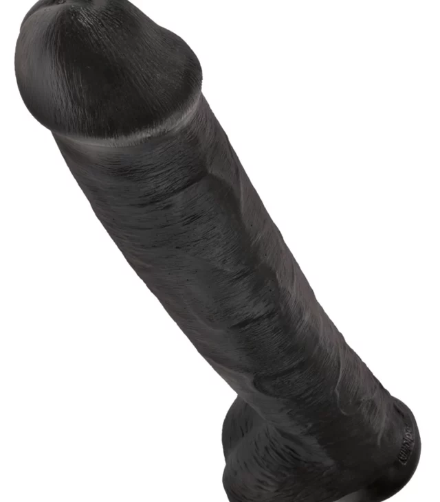 King Cock - Realistyczne Duże Dildo Z Przyssawką 38 CM Czarny