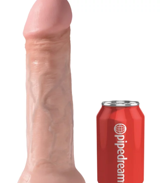 King Cock - Realistyczne Naturalne Dildo Z Żyłkami I Żołędziem 28 CM Jasny Kolor Skóry