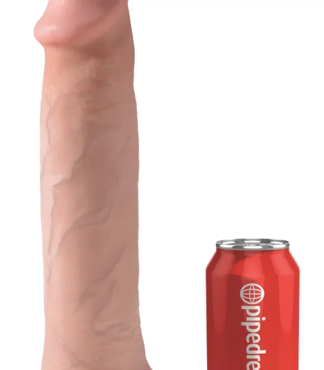 King Cock - Realistyczne Naturalne Dildo Z Żyłkami I Żołędziem 36 CM Jasny Kolor Skóry