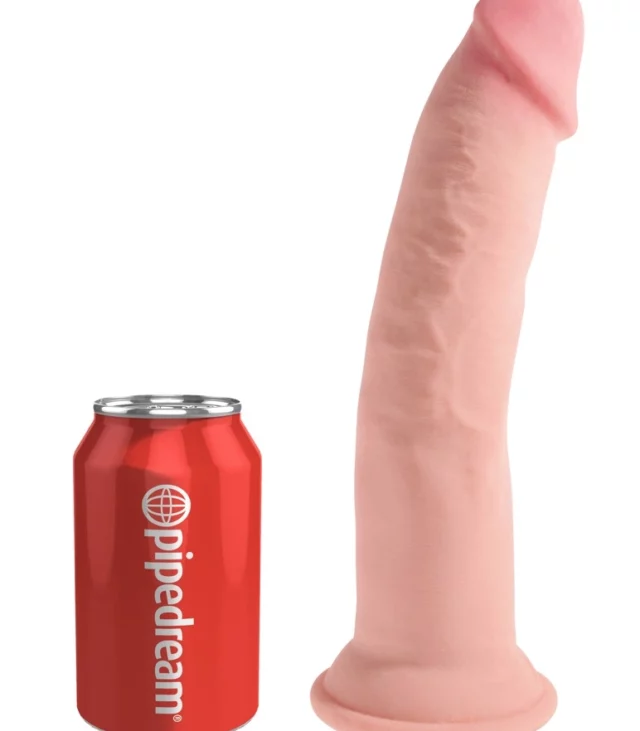 King Cock Plus - Realistyczne Naturalne Dildo Z Przyssawką 23 CM Jasny Kolor Skóry