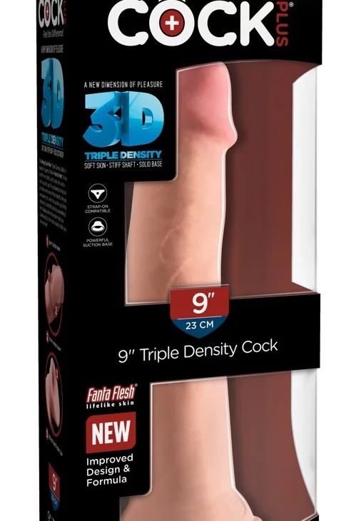 King Cock Plus - Realistyczne Naturalne Dildo Z Przyssawką 23 CM Jasny Kolor Skóry