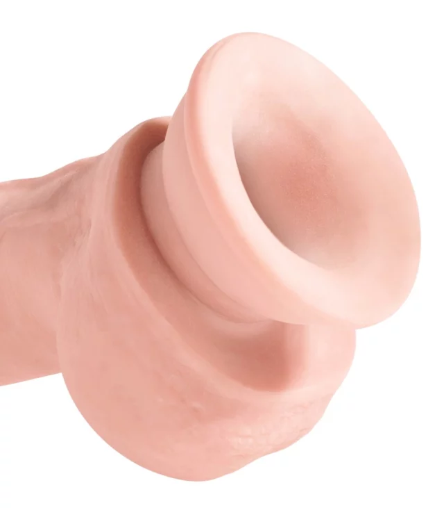 King Cock Plus - Realistyczne Dildo Z Jądrami I Przyssawką 20 CM Jasny Kolor Skóry