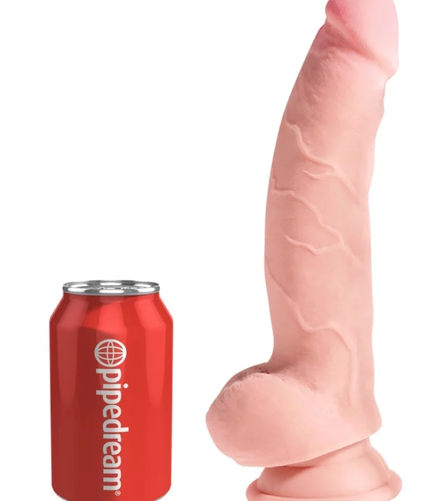 King Cock Plus - Realistyczne Dildo Z Jądrami I Przyssawką 20 CM Jasny Kolor Skóry