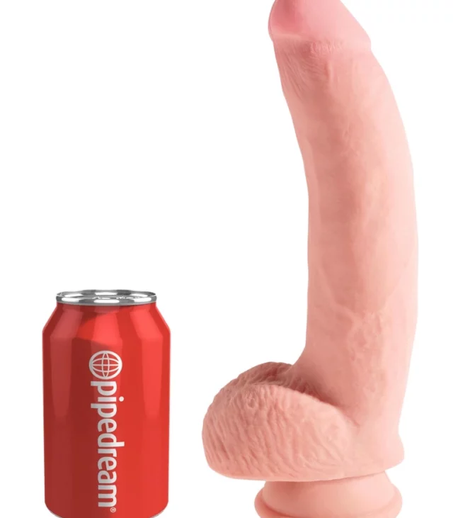 King Cock Plus - Realistyczne Dildo Z Jądrami I Przyssawką 25 CM Jasny Kolor Skóry