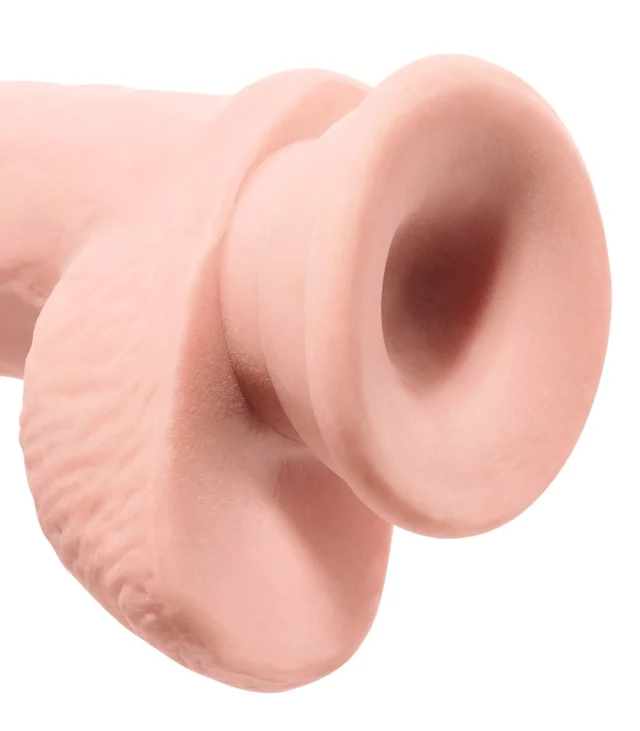 King Cock Plus - Realistyczne Dildo Z Jądrami I Przyssawką 25 CM Jasny Kolor Skóry