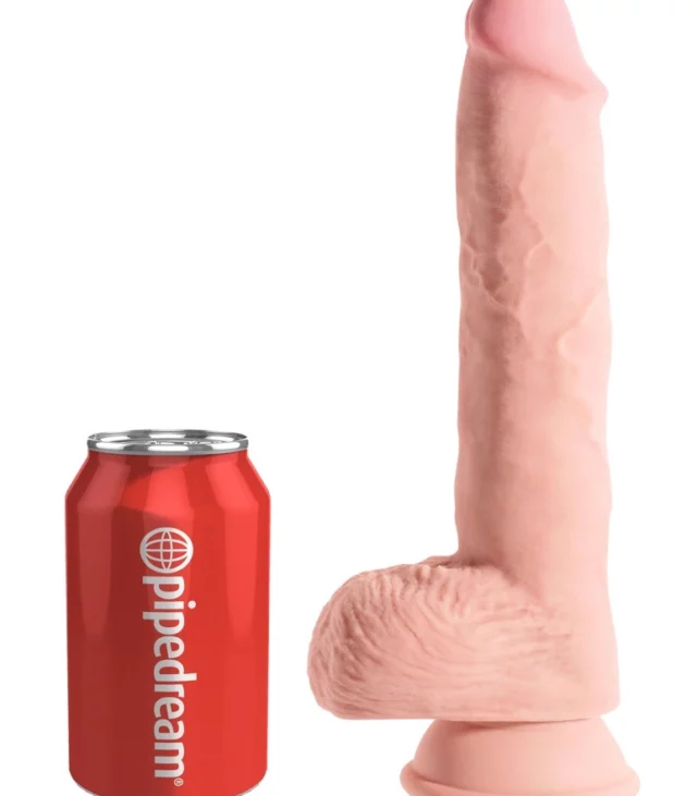 King Cock Plus - Realistyczne Dildo Z Jądrami I Przyssawką 25 CM Jasny Kolor Skóry