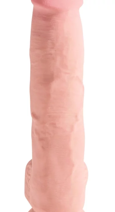 King Cock Plus - Realistyczne Dildo Z Jądrami I Przyssawką 25 CM Jasny Kolor Skóry