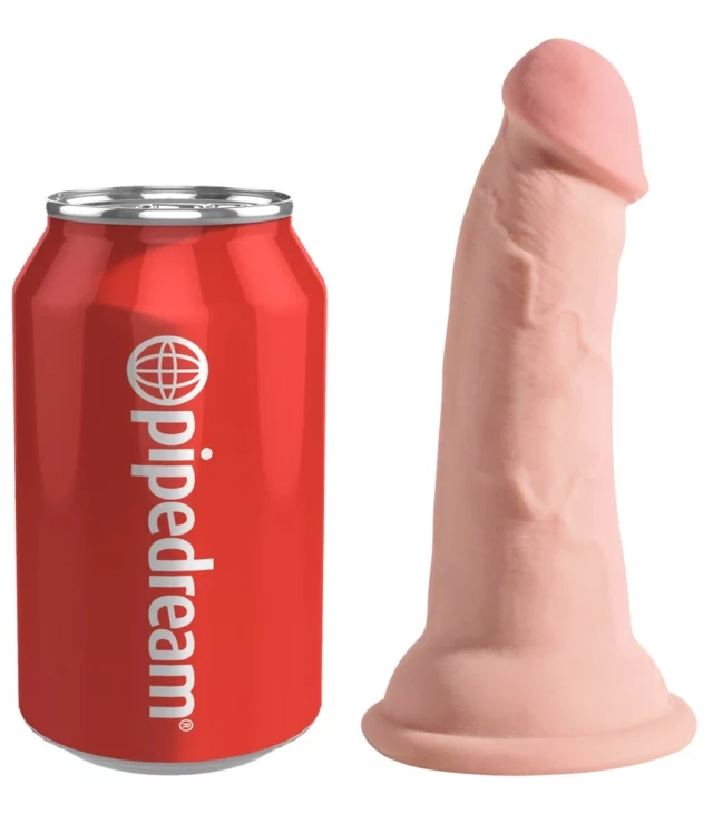 King Cock Plus - Realistyczne Naturalne Dildo Z Przyssawką 13 CM Jasny Kolor Skóry