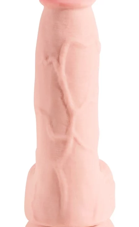 King Cock Plus - Realistyczne Dildo Z Jądrami I Przyssawką 13 CM Jasny Kolor Skóry