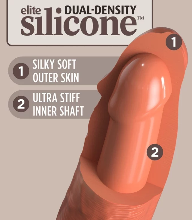 King Cock Elite - Realistyczne Silikonowe Dildo Z Przyssawką 20 CM Ciemny Kolor Skóry