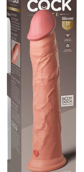 King Cock Elite - Realistyczne Silikonowe Dildo Z Przyssawką 28 CM Jasny Kolor Skóry