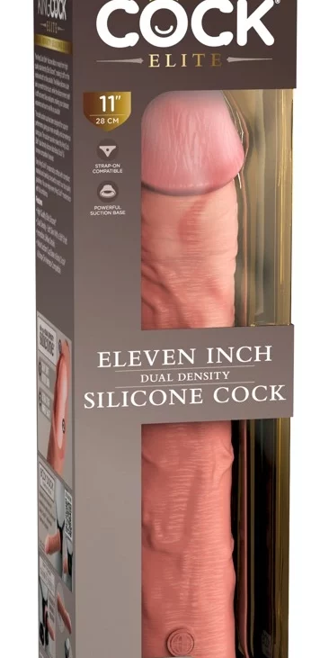 King Cock Elite - Realistyczne Silikonowe Dildo Z Przyssawką 28 CM Jasny Kolor Skóry