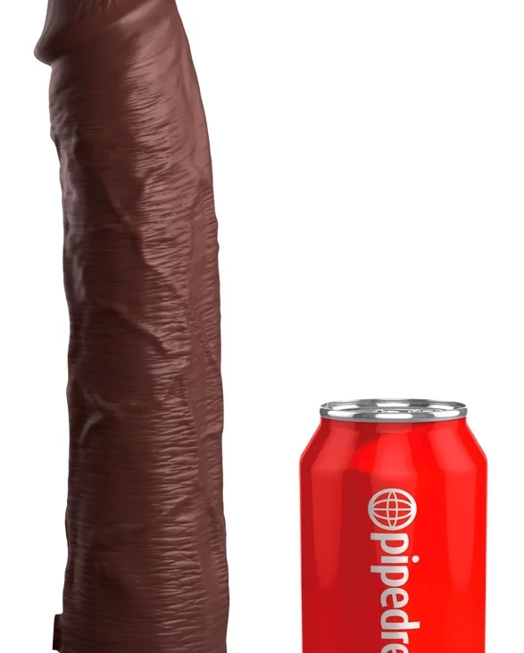 King Cock Elite - Realistyczne Silikonowe Dildo Z Przyssawką 28 CM Brązowy Kolor Skóry