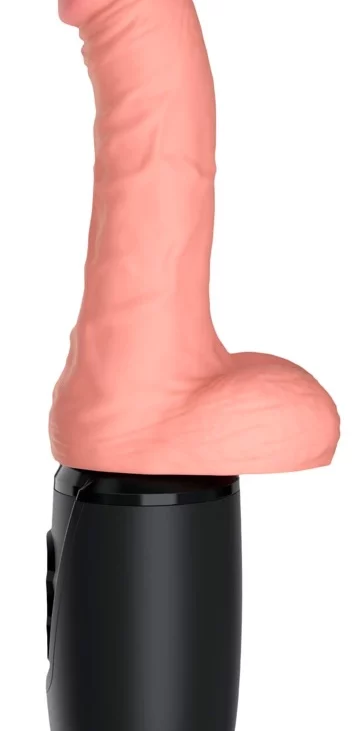 King Cock Plus - Realistyczny Wibrator Z Funkcją Ciepła I Wstrząsów 17 CM Jasny Kolor Skóry