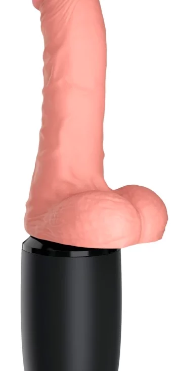 King Cock Plus - Realistyczny Wibrator Z Funkcją Ciepła I Wstrząsów 17 CM Jasny Kolor Skóry