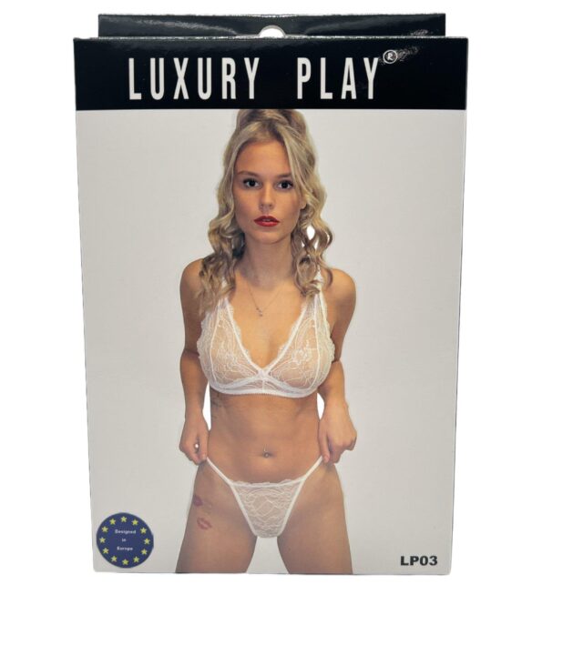 Bielizna-Luxury Play - Lingerie Set Medium White