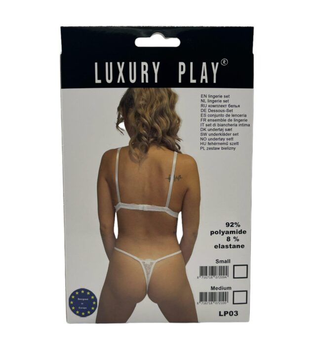 Bielizna-Luxury Play - Lingerie Set Medium White