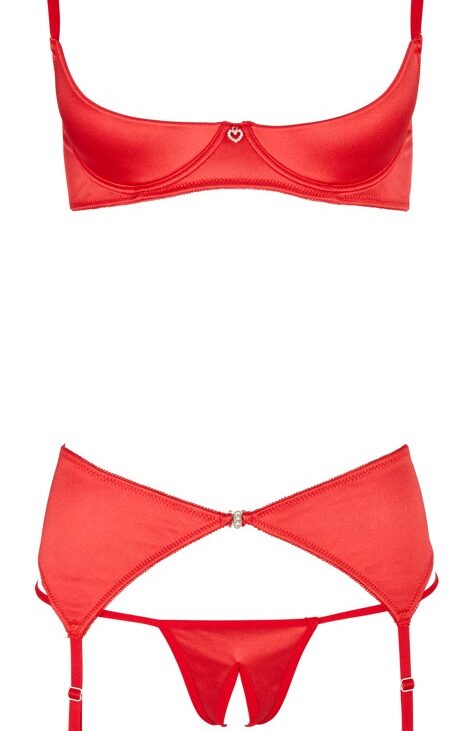 Shelf Bra Set red 80B/M