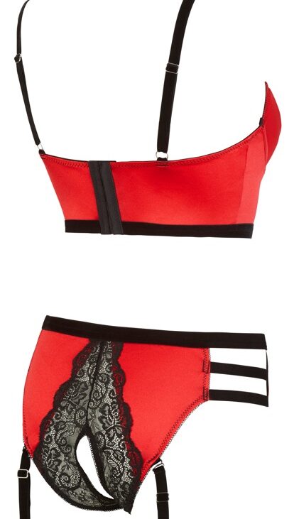 Shelf Bra Set red 80B/M