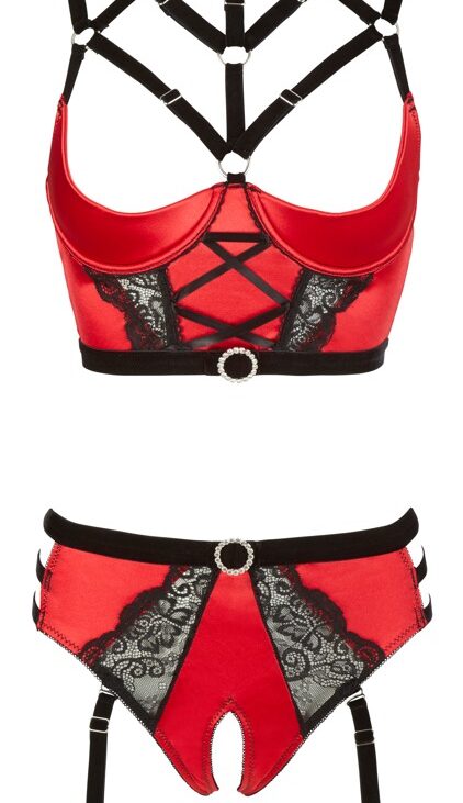 Shelf Bra Set red 85C/L