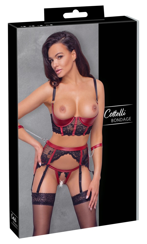 Shelf Bra Set black/red XL