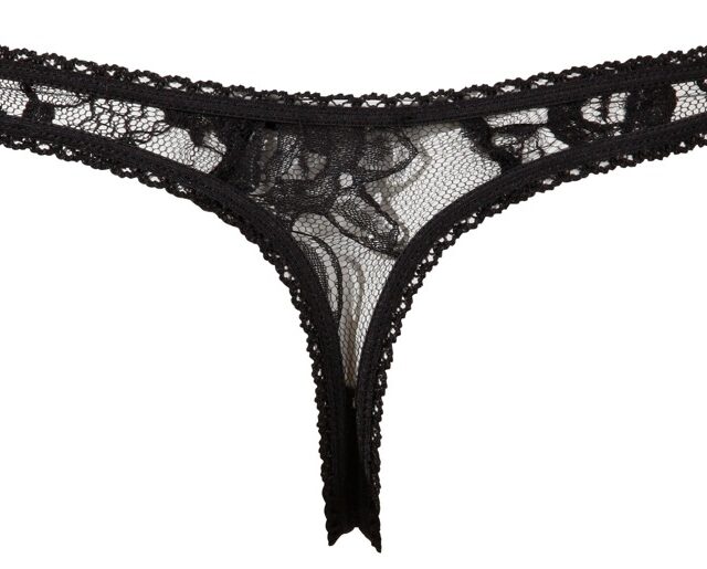 Crotchless String black S