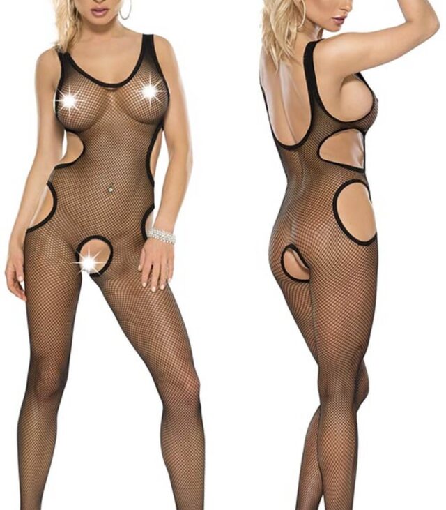 Seksowna Bielizna Bodystocking Kiss czarny L/XL