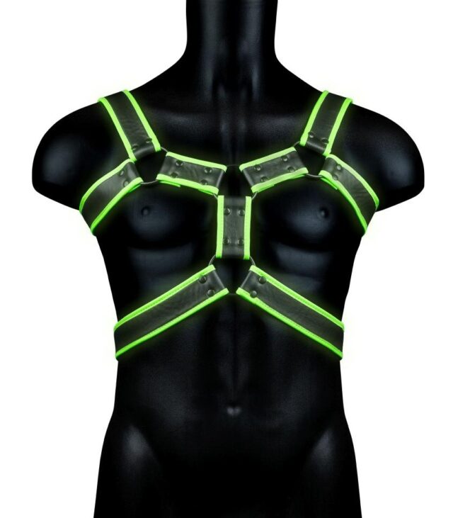 Body Harness - Glow in the Dark - Neon Green/Black - S/M